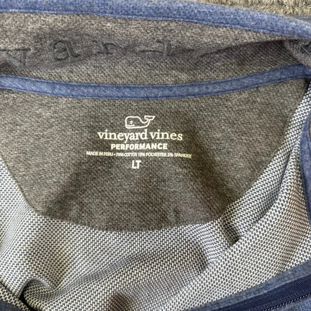 Vineyard Vines Performance 1/4 Zip Pullover LT Blu Textured Performance Swetshrt